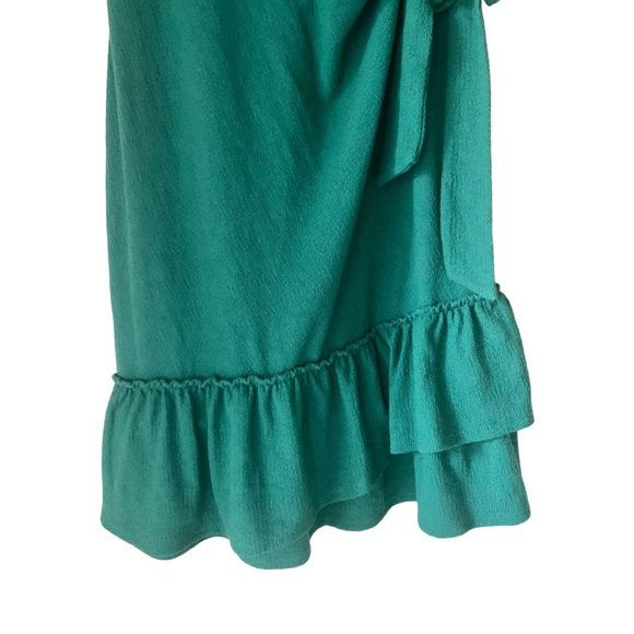 A Pea In the Pod EUC Side Bow Tie Ruffle Maternity Green MIDI Dress - Picture 11 of 11